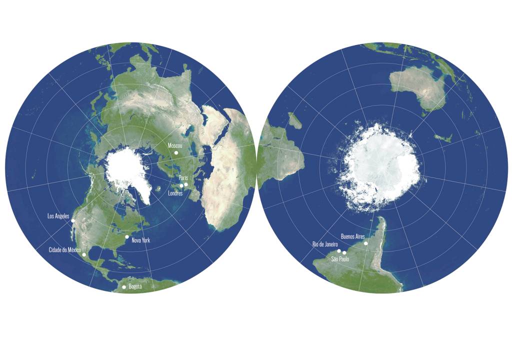 Um planeta sem distorções: físicos propõem a adoção de um novo mapa-múndi