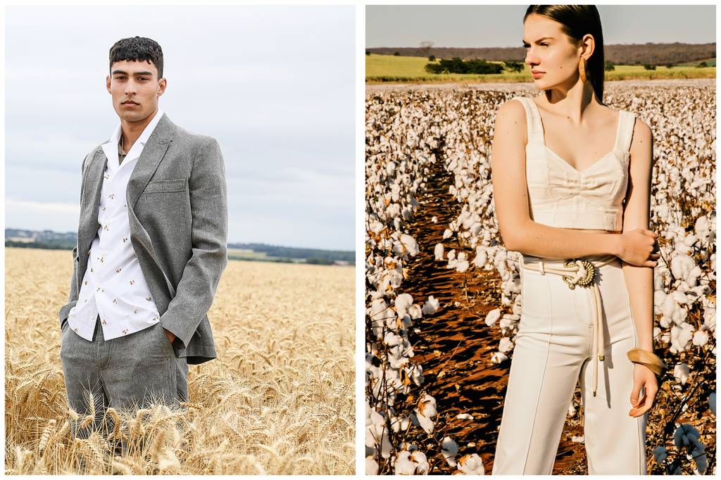 moda TERRENO FÉRTIL - As grifes francesas Jacquemus (à esq.) e Iorane: referências do campo -
