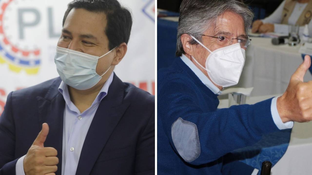 O economista Andrés Arauz, de 35 anos, e o ex-banqueiro Guillermo Lasso, de 65