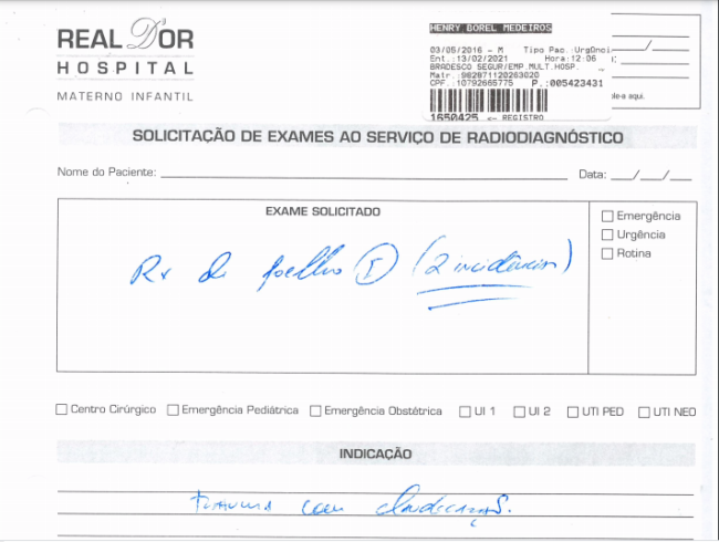 Documento do hospital aponta que Henry estava mancando