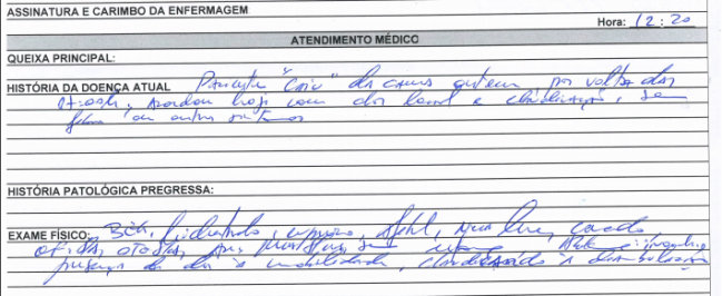 Henry Borel, hospital 13 de fevereiro, Monique Medeiros, Jairinho Fac-simile do prontuário de atendimento de Henry em 13 de fevereiro