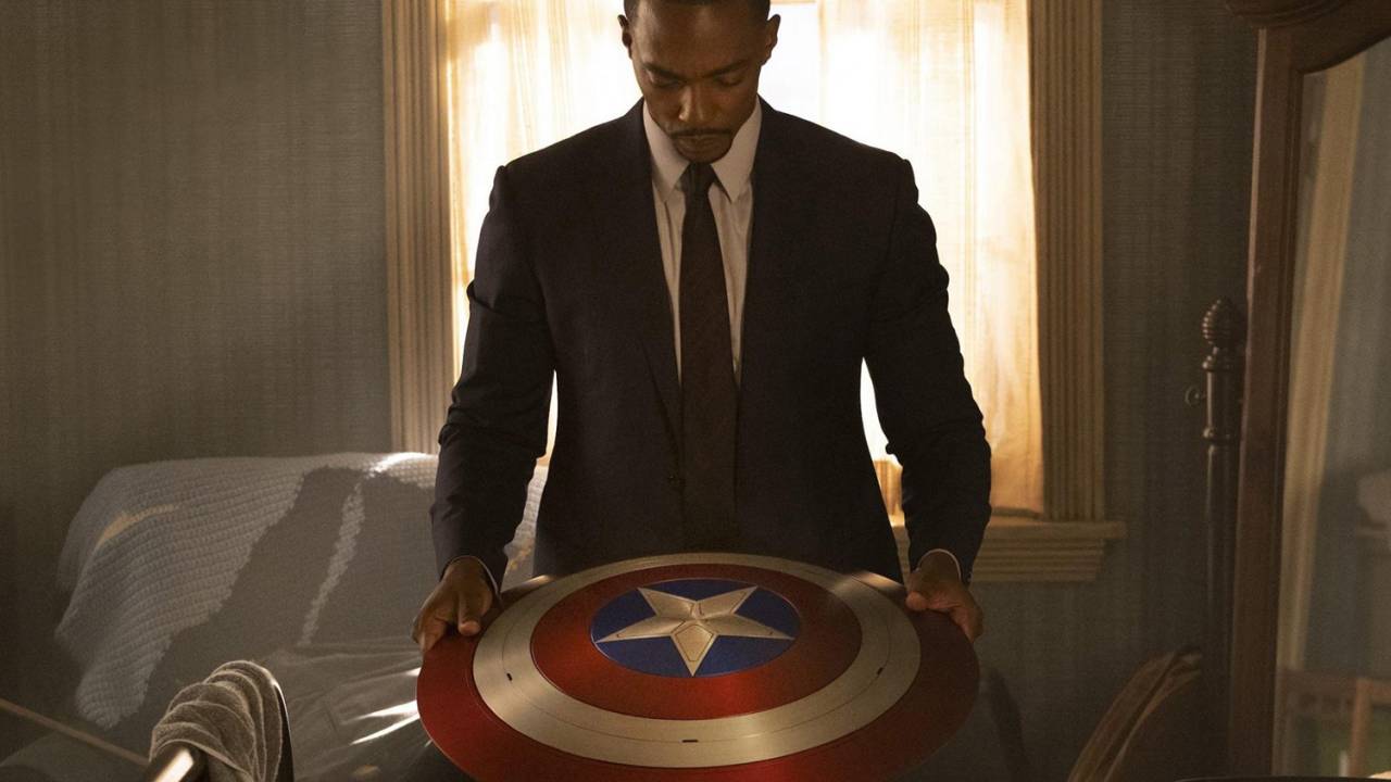 O ator Anthony Mackie na minissérie 'Falcão e Soldado Invernal' -