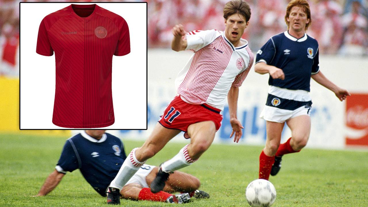 Michael Laudrup em ação pela Dinamarca durante a Copa do Mundo de 1986, no México -