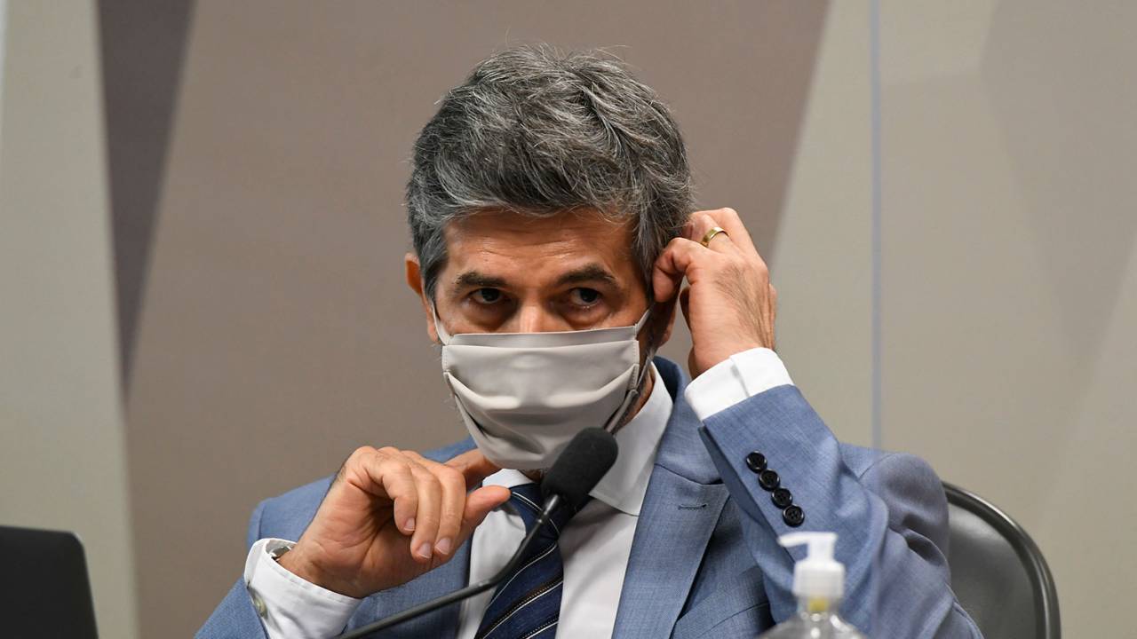 O ex-ministro da Saúde, Nelson Teich, durante a CPI da Covid -