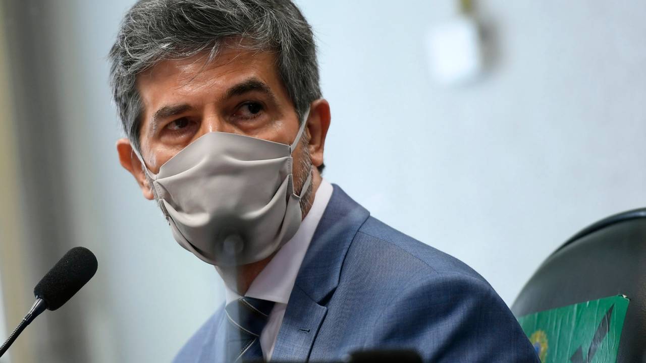O ex-ministro da Saúde, Nelson Teich, durante a CPI da Covid -