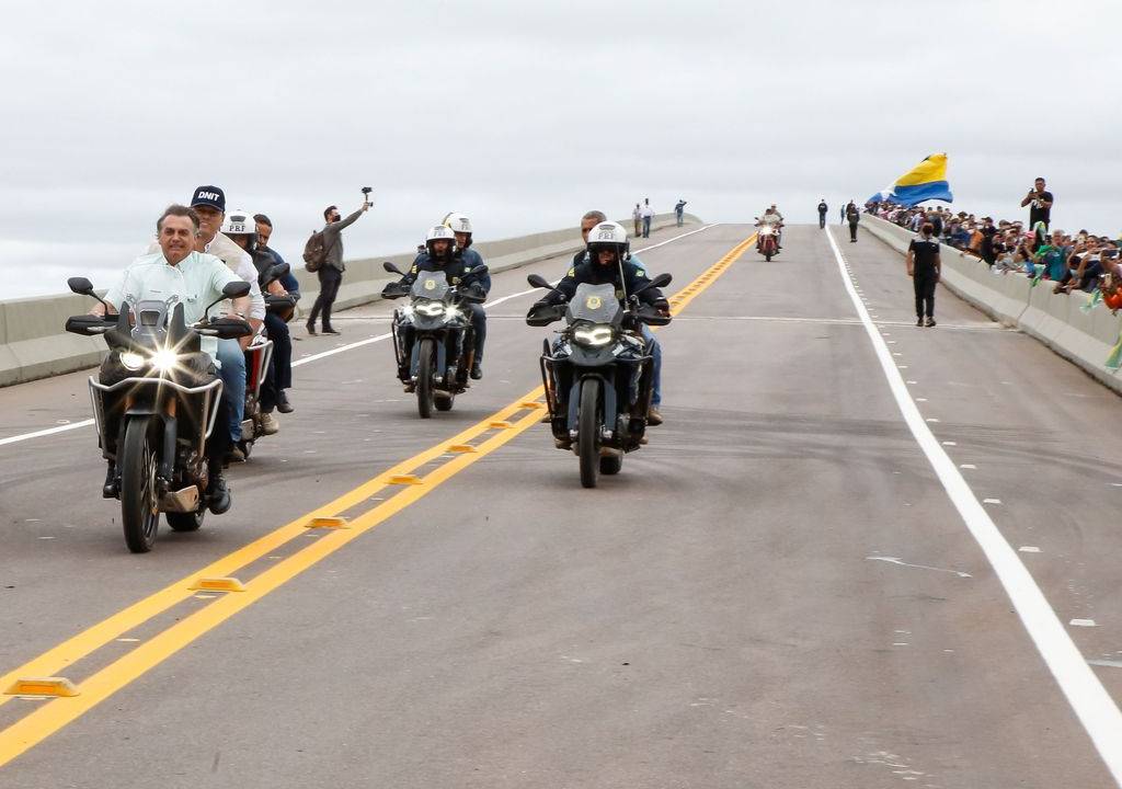 Presidente da República, Jair Bolsonaro durante ,cerimônia de Inauguração da ponte sobre o Rio Madeira, BR-364, Distrito de Abunã