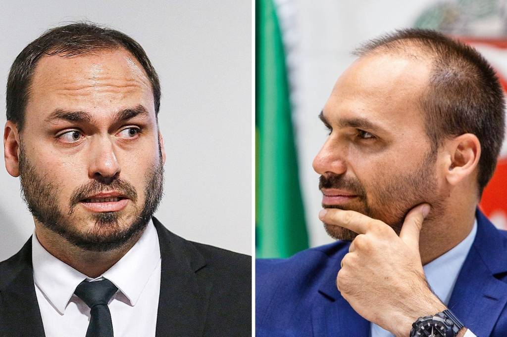 Carlos-Eduardo-Bolsonaro O vereador Carlos Bolsonaro (Republicanos-RJ) e seu irmão, o deputado Eduardo Bolsonaro (PSL-SP)