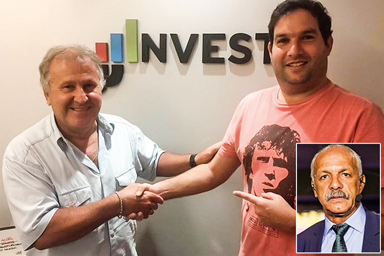 -JONAS JAIMOVICK-PIRAMIDE-ZICO-1.jpg copy MARKETING - Jaimovick, ao lado de Zico (acima), cuja escolinha de futebol chegou a patrocinar, estava sempre cercado de nomes conhecidos, como Júnior (à dir.), seu maior investidor: o boca a boca sustentava o negócio -
