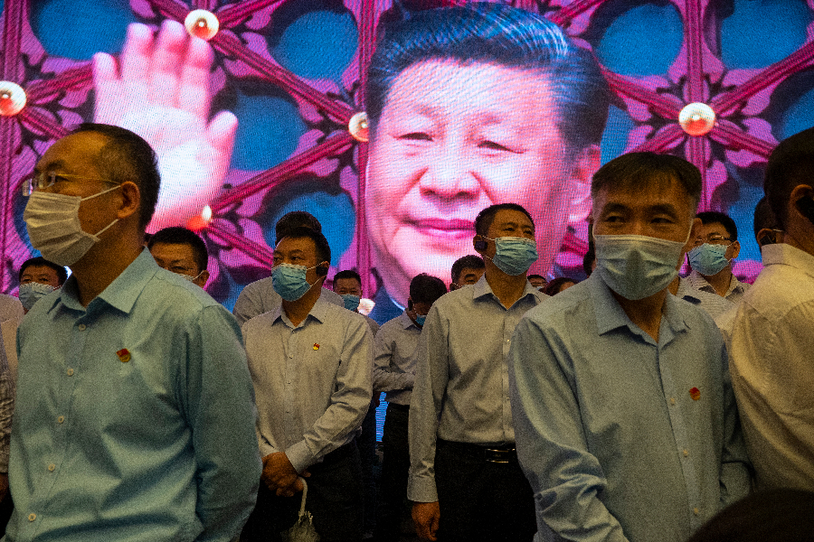 Visitors stand inside the Memorial of the First National Congress of the Communist Party of China - 100 anos do Partido Comunista Chinês -