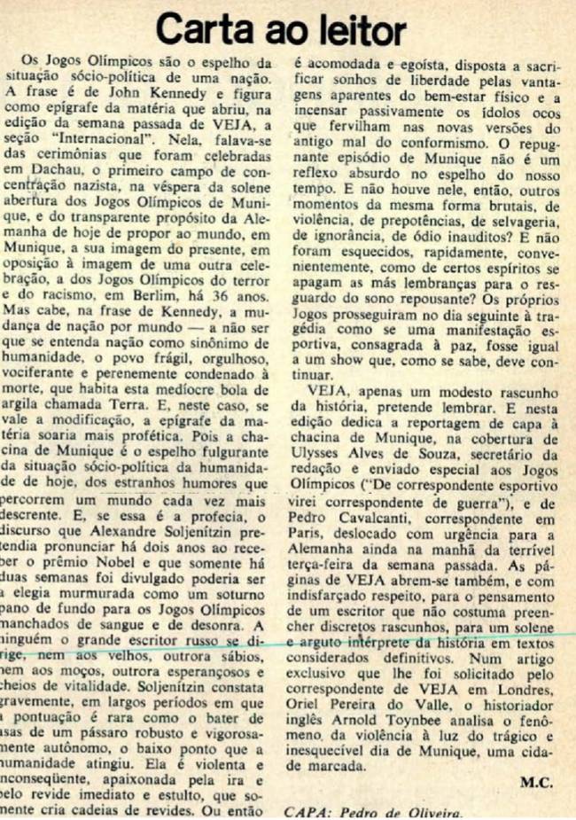 Carta ao leitor de 1972