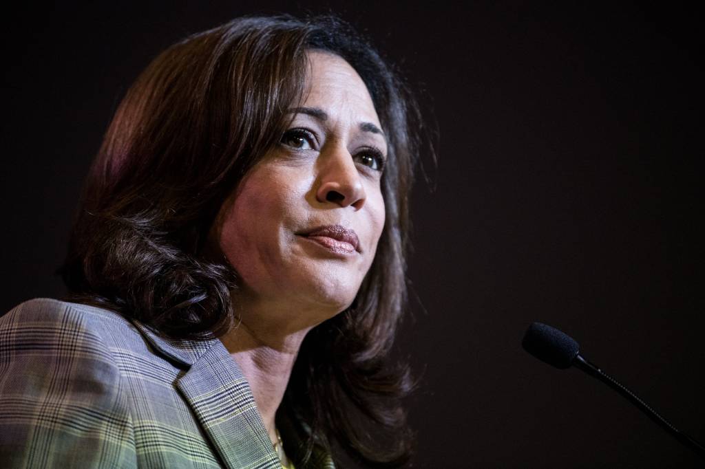 COLUMBIA, SC - JUNE 22: Democratic presidential candidate, Sen. Kamala Harris (D-CA) addresses the crowd at the 2019 South Carolina Democratic Party State Convention on June 22, 2019 in Columbia, South Carolina. Democratic presidential hopefuls are converging on South Carolina this weekend for a host of events where the candidates can directly address an important voting bloc in the Democratic primary. (Photo by Sean Rayford/Getty Images)