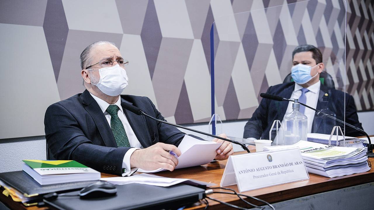 O procurador-geral da República, Augusto Aras, durante sabatina no Senado