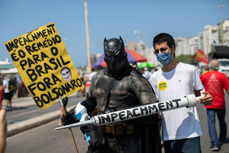 Protesto contra Bolsonaro em Copacabana, no Rio de Janeiro Protesto contra Bolsonaro em Copacabana, no Rio de Janeiro