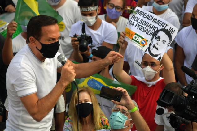 Governador de São Paulo, João Doria, participa de protesto pedindo pelo impeachment do president Jair Bolsonaro - Governador de São Paulo, João Doria, participa de protesto pedindo pelo impeachment do president Jair Bolsonaro -