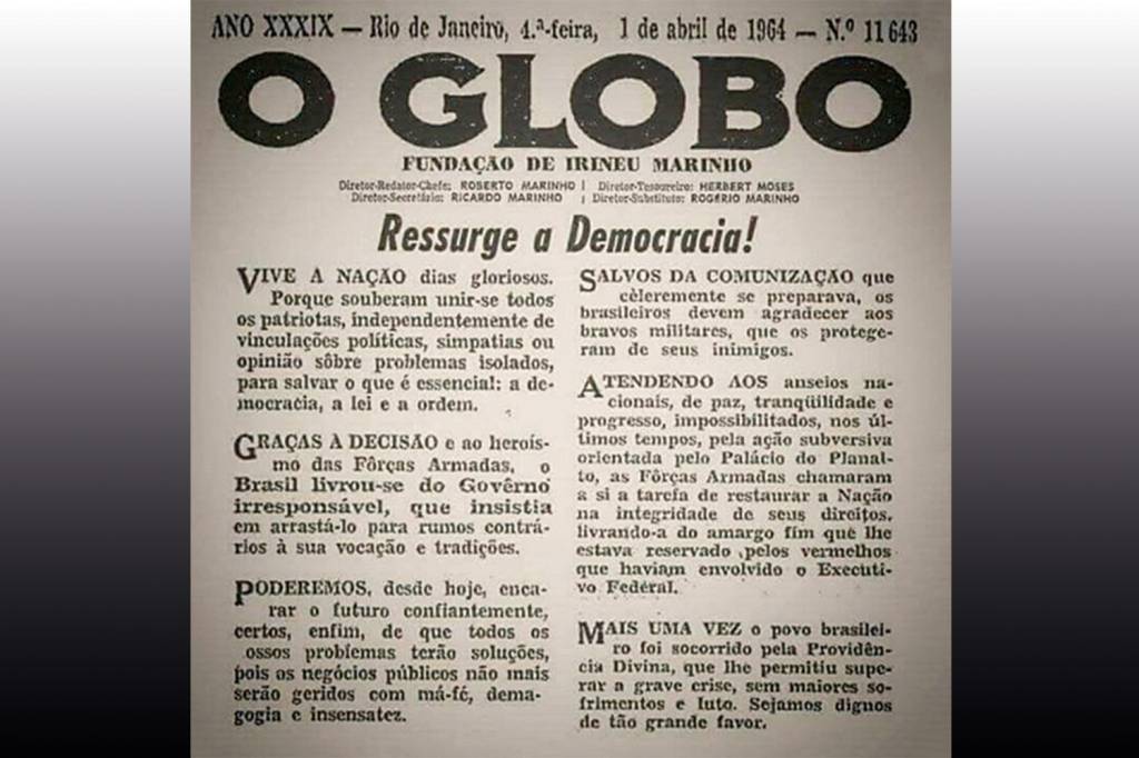 EDITORIAL-JORNAL O GLOBO-GOLPE 1954-1.png APOIO - Editorial do jornal O Globo: parte da imprensa esteve do lado do movimento que tomou o governo -