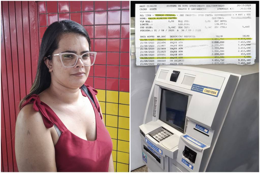 Erica-Almeida-Castro—Foto-Hugo-Marques.jpg PISTA - Erica: o salário da estudante e de outras funcionárias foi sacado no caixa eletrônico que fica a 200 metros do gabinete de Alcolumbre -