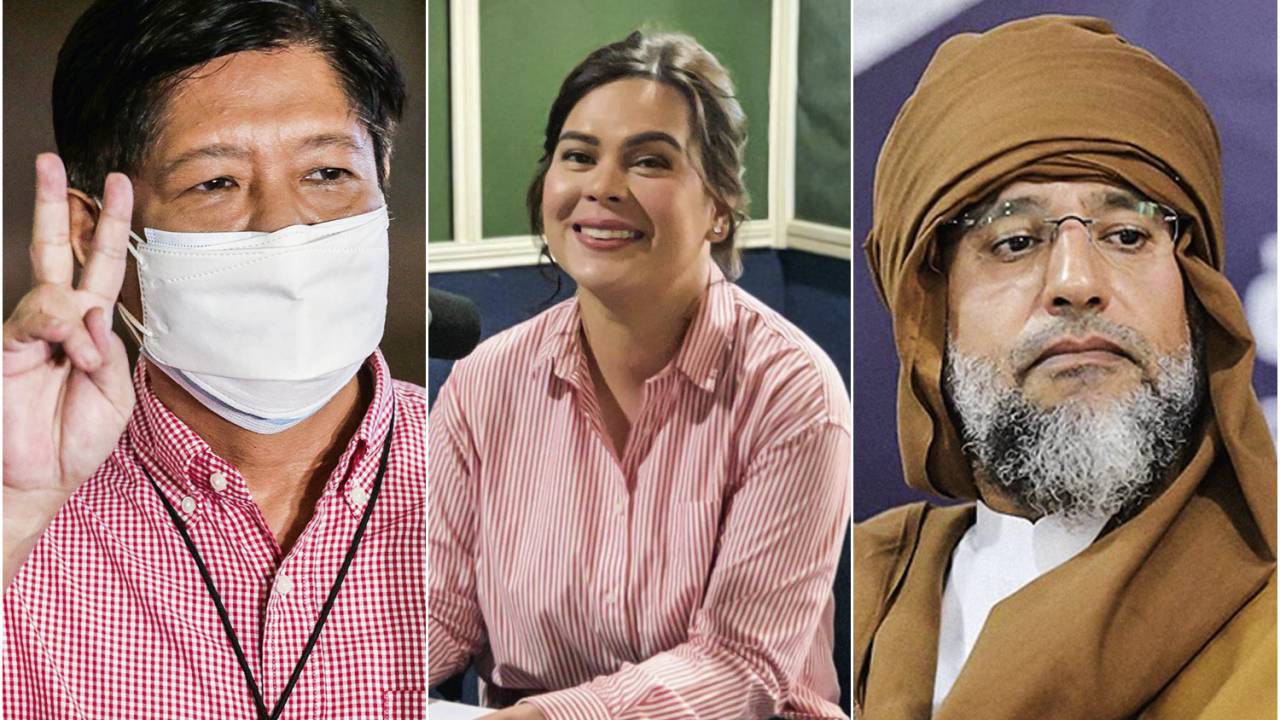Ferdinand Marcos Jr., Sara Duterte-Carpio e Saadi Kadafi -