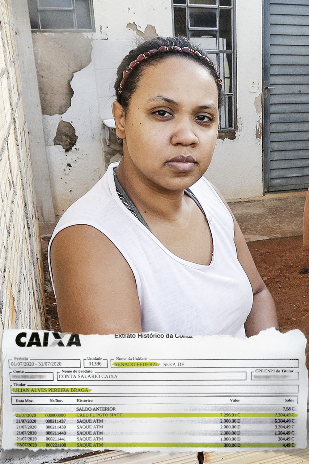 Lilian-Alves-Pereira-Braga-2.jpg ESQUEMA - Lilian: o salário caía na conta e, logo depois, alguém sacava tudo -