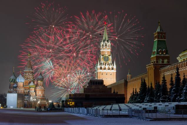Celebrações de ano novo na Praça Vermelha, em Moscou, Rússia - Réveillon 2022 - Celebrações de ano novo na Praça Vermelha, em Moscou, Rússia - Réveillon 2022 -