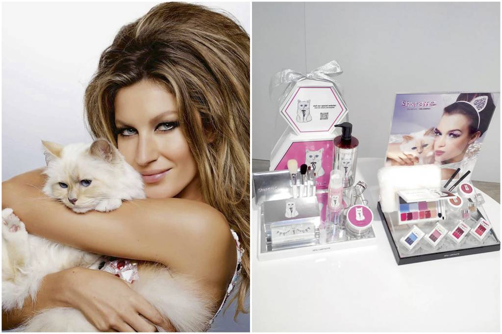 CHOUPETT-PRODUTOS-1.png ESTRELA - Ícone fashion: o felino dividiu as atenções em editoriais de moda e tem hoje seu nome associado a vários cosméticos de marcas famosas -