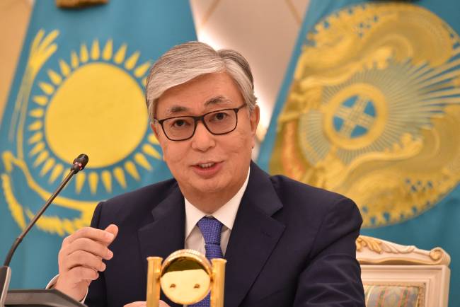 Presidente do Cazaquistão, Kassym-Jomart Tokayev, durante evento na capital do país. 10/06/2019