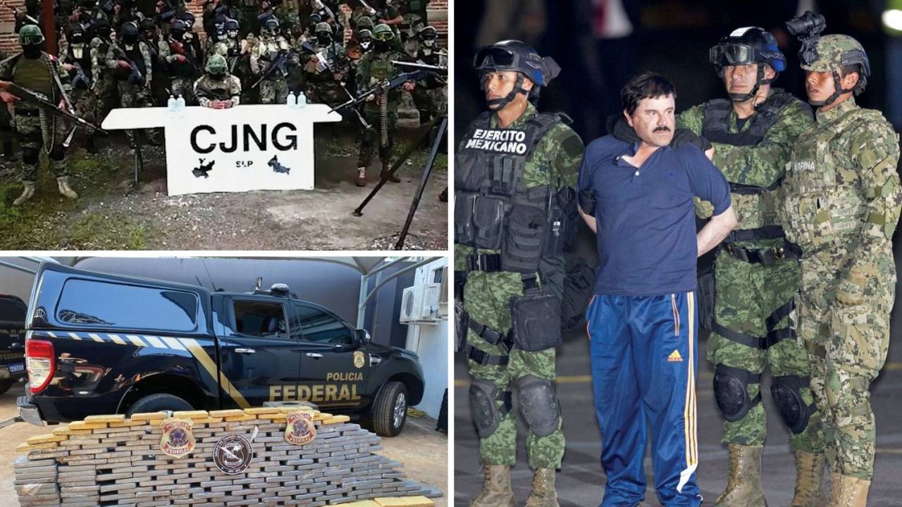 TRÁFICO - Jalisco (no alto, à esq.) e Sinaloa, do lendário El Chapo (à dir.), que está preso: expansão pela América do Sul -
