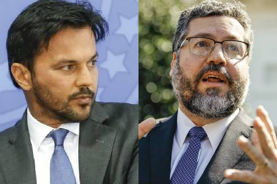 O ministro Fábio Faria (Comunicações) e o ex-ministro Ernesto Araújo (Relações Exteriores)