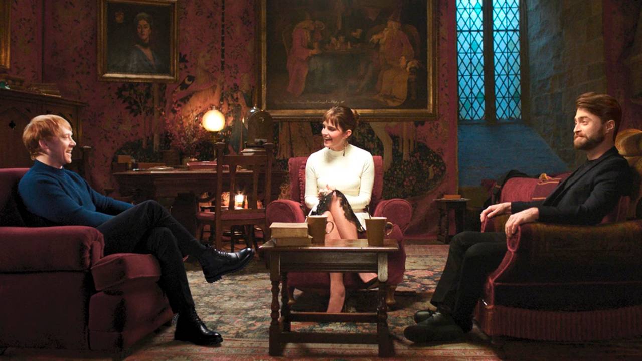 Rupert Grint, Emma Watson e Daniel Radcliffe no especial 'Harry Potter: De Volta a Hogwarts’