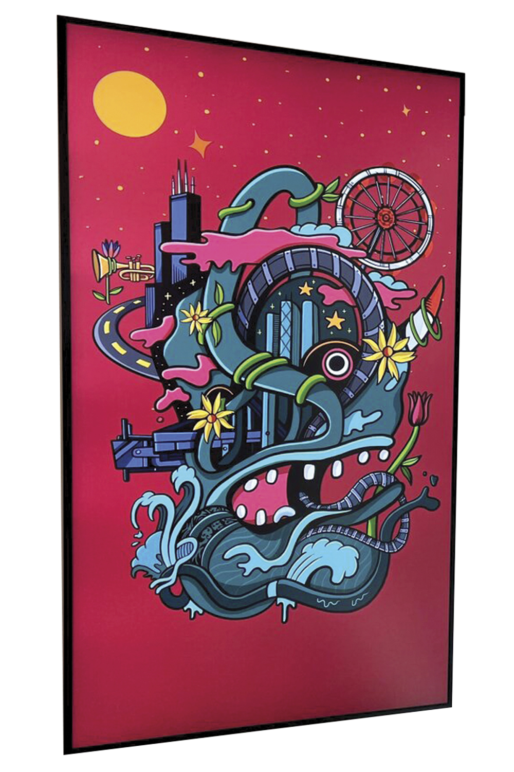 IMNOTART-NFT-CHICAGO-2.jpg COLORIDO POP - Chicago Skully, do rapper ProbCause: obra inspirada na cidade em que agora é exibida -