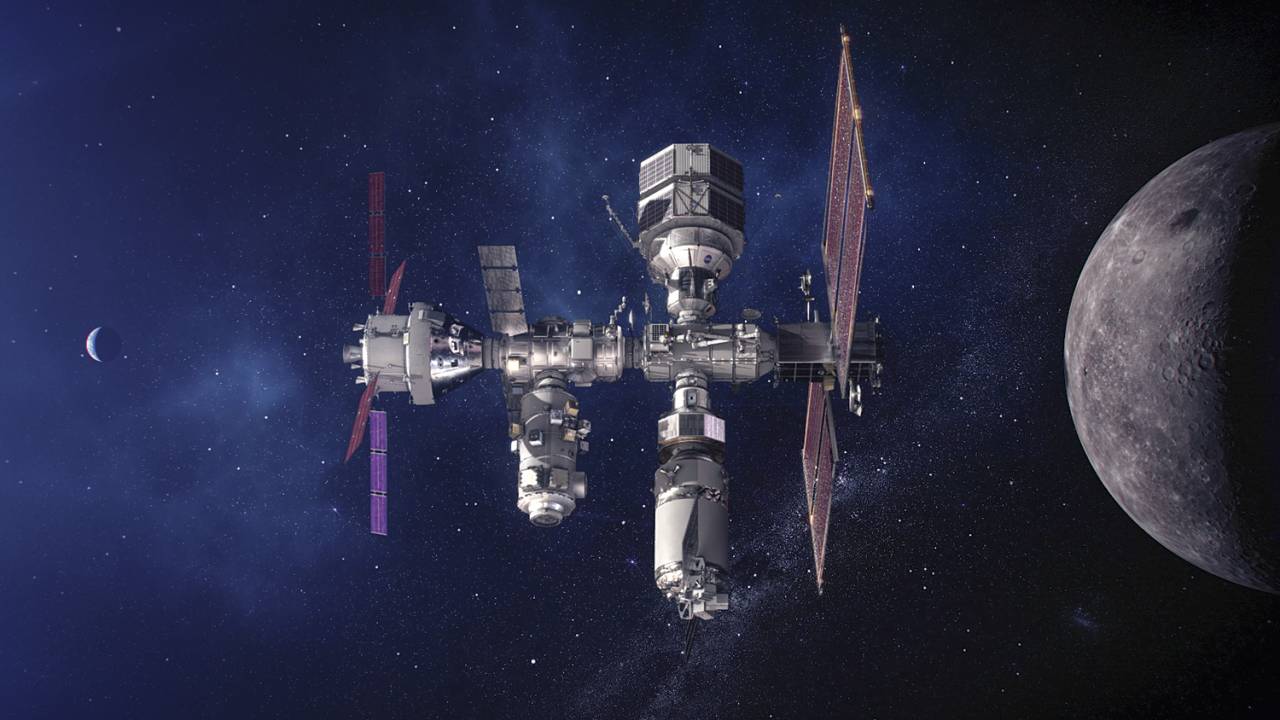 EM ÓRBITA - Imagem digital da estação Gateway, projetada pela Nasa: desde 1972, nenhum homem pisa em solo lunar -