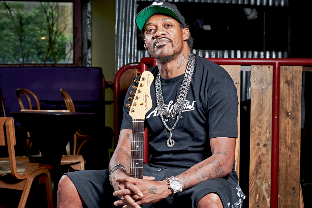 LONDON, UNITED KINGDOM - JUNE 2: Portrait of American blues rock musician Eric Gales, photographed before a live performance at Nell's Jazz And Blues in London on June 2, 2017. (Photo by Olly Curtis/Guitarist Magazine/Future via Getty Images)