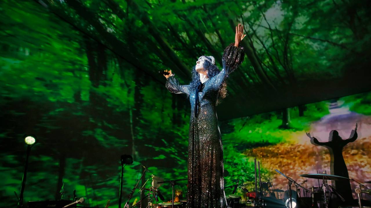 A cantora Marisa Monte em São Paulo, no Espaço das Américas, no primeiro show da turnê 'Portas', em 4 de fevereiro de 2022