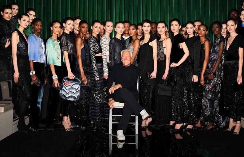 Giorgio Armani e modelos