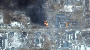 Imagem aérea de Mariupol, no sudeste da Ucrânia Imagem aérea de Mariupol, no sudeste da Ucrânia
