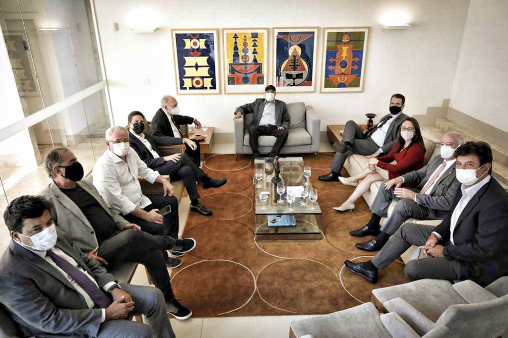 93407543_PA-Brasilia-BSB-16-06-2021-Almoco-em-Brasilia-reune-presidentes-de-partidos-do-centro-na-fo.jpg PASSADO - O articulador: a participação em conversas para unir a terceira via deu lugar a ambições voltadas ao próprio quintal -