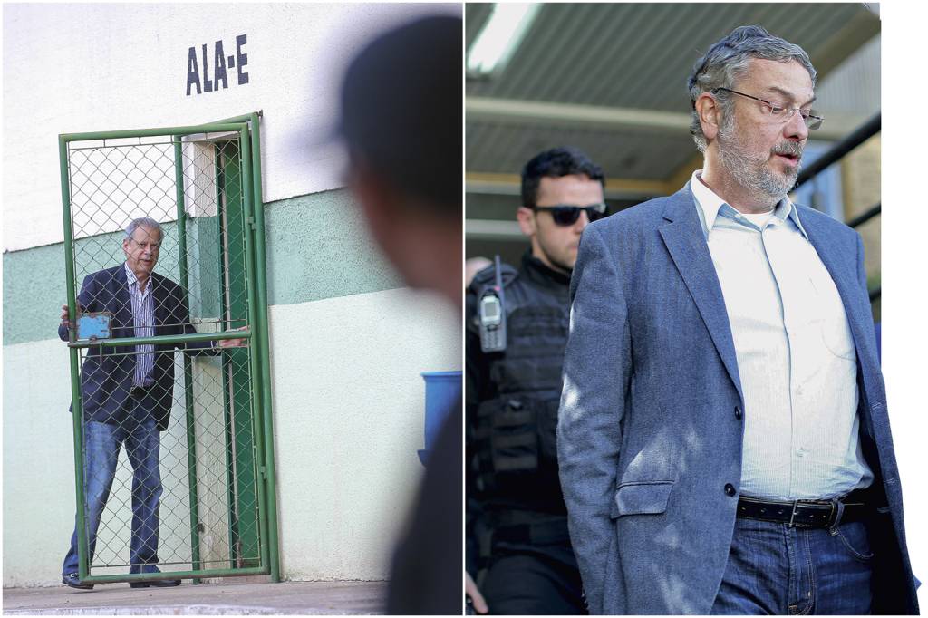 JOSE-DIRCEU-PAPUDA-2014-1.jpeg RENEGADOS - Os ex-ministros Dirceu e Palocci: condenados por corrupção, o primeiro mantém um afastamento tático do partido e o segundo caiu em desgraça após se tornar delator -