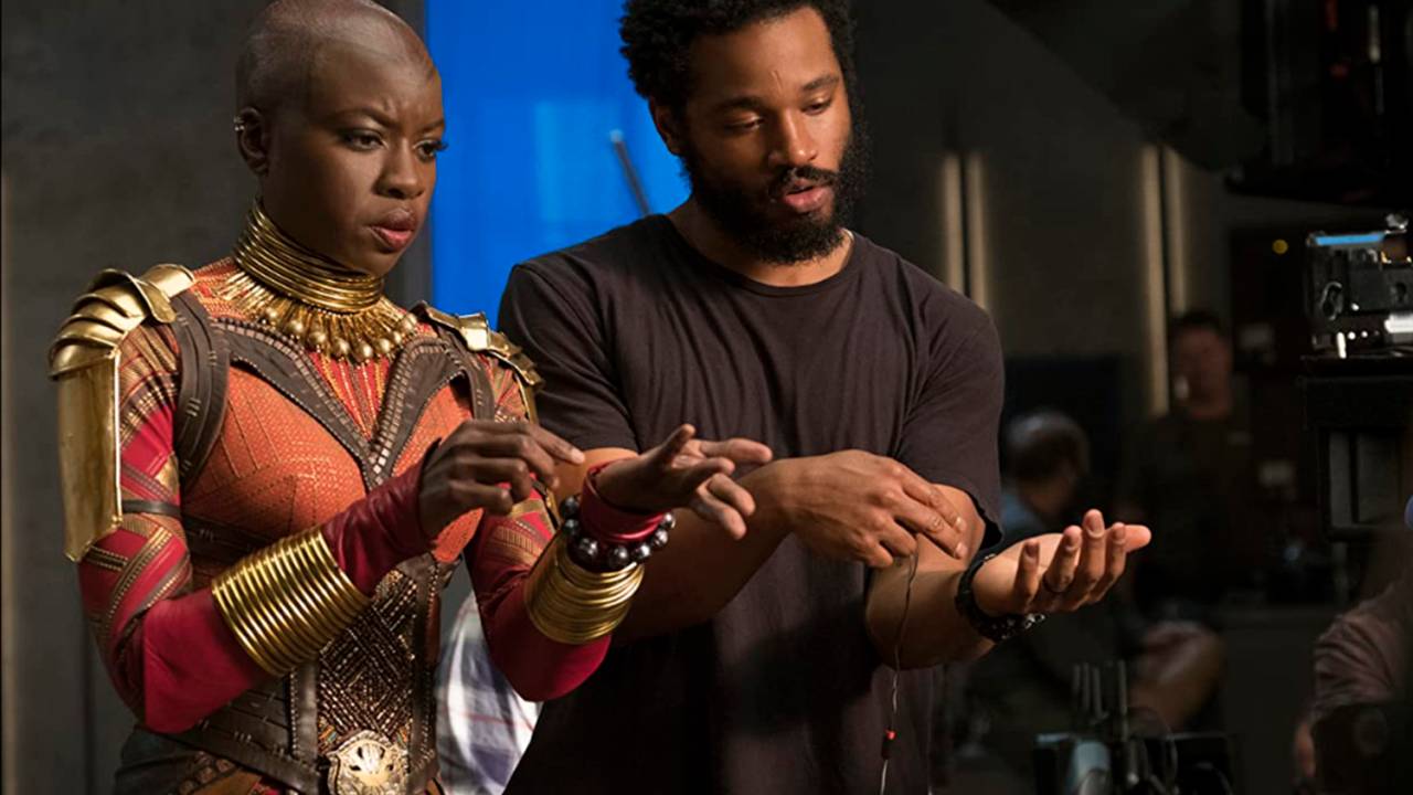 Danai Gurira e Ryan Coogler no set de 'Pantera Negra' -