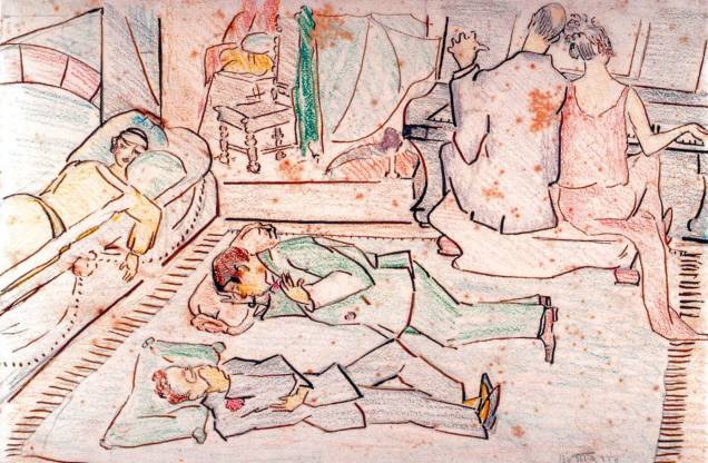 "Grupo dos Cinco", Anita Malfatti 1922. Retratando Tarsila do Amaral, Mário de Andrade, Anita Malfatti, Oswald de Andrade e Menotti Del Picchia. Semana de Arte Moderna de 1922. "Grupo dos Cinco", Anita Malfatti 1922. Retratando Tarsila do Amaral, Mário de Andrade, Anita Malfatti, Oswald de Andrade e Menotti Del Picchia. Semana de Arte Moderna de 1922.