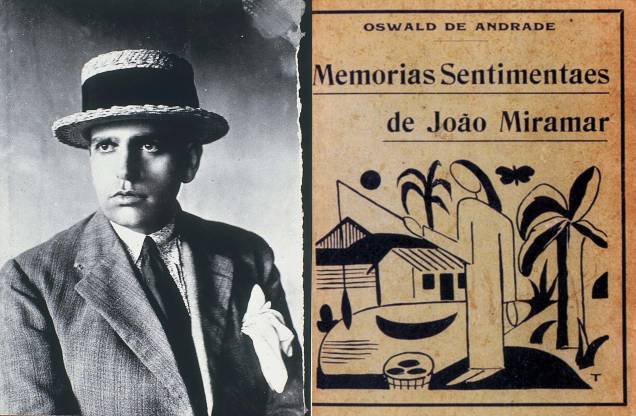 Escritor e Poeta modernista Oswald de Andrade e um de seus clássicos, "Memorias Sentimentaes de João Miramar" na Semana de Arte Moderna de 1922. Escritor e Poeta modernista Oswald de Andrade e um de seus clássicos, "Memorias Sentimentaes de João Miramar" na Semana de Arte Moderna de 1922.