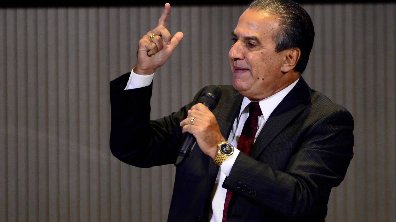 O pastor Silas Malafaia durante almoÁo do Encontro do Conselho Interdenominacional de Ministros EvangÈlicos do Brasil 2019, no Hotel Hilton Barra, na Barra da Tijuca, no Rio de Janeiro (RJ), nesta quinta-feira (11). Dhavid Normando/Futura Press