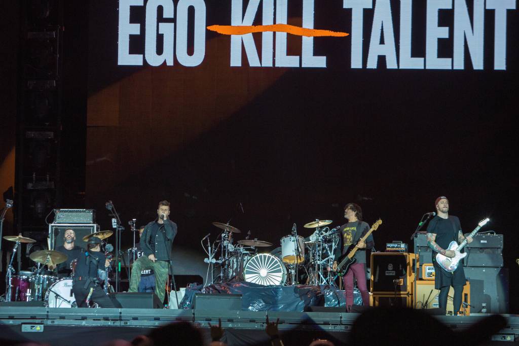 2 A banda brasileira Ego Kill Talent fez o show de abertura para o Metallica, no estádio do Morumbi, em São Paulo - 10/05/2022 -