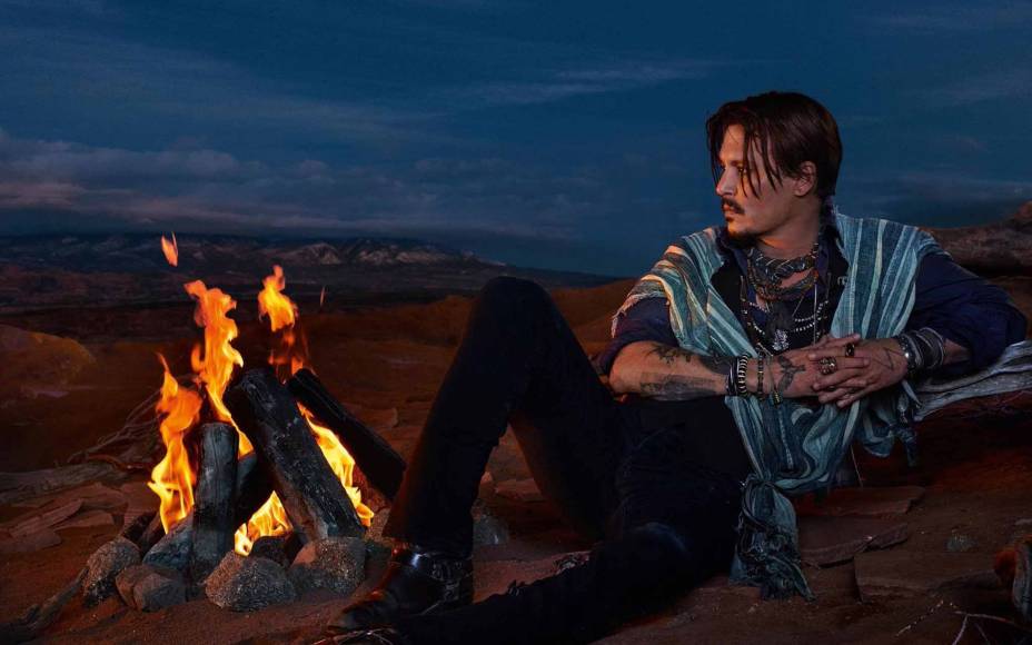 Johnny Depp na campanha da Dior Sauvage, em 2018.