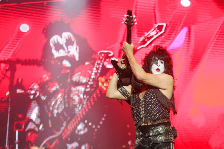 A banda Kiss durante sua apresentação no Allianz Parque, na sua turnê de despedida "End of The Road", no Allianz Parque, em São Paulo, em 30/04/2022 -