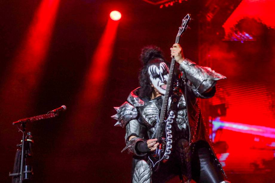 A banda Kiss durante sua apresentação no Allianz Parque, na sua turnê de despedida "End of The Road", no Allianz Parque, em São Paulo, em 30/04/2022 -