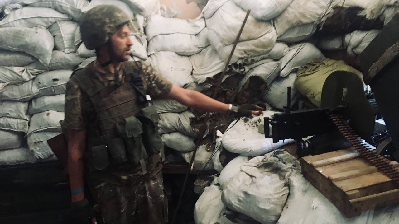 Maxim M1910 na região de Donbas, em fotografia publicada pelo jornalista Illia Ponomarenko.