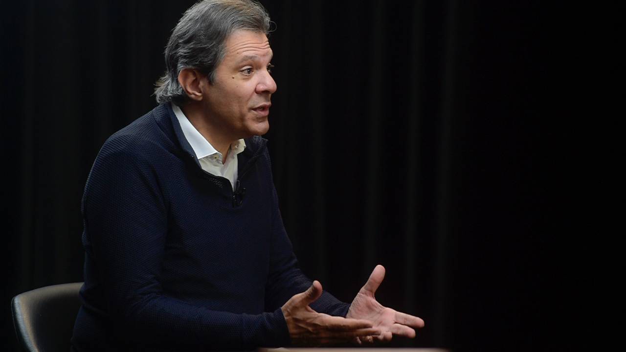 Fernando Haddad durante a gravação do programa Amarelas On Air -