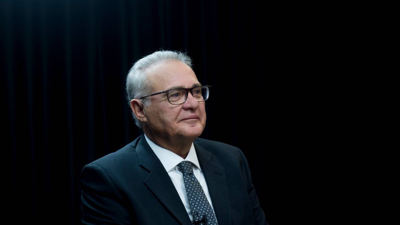 O senador Renan Calheiros durante a gravação do programa Amarelas On Air, de Veja -