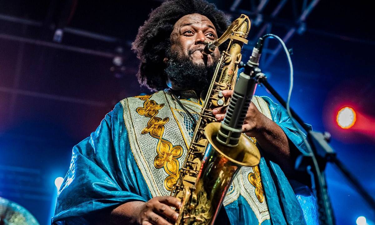 O músico Kamasi Washington durante o show na Audio, em São Paulo - 25/05/2022