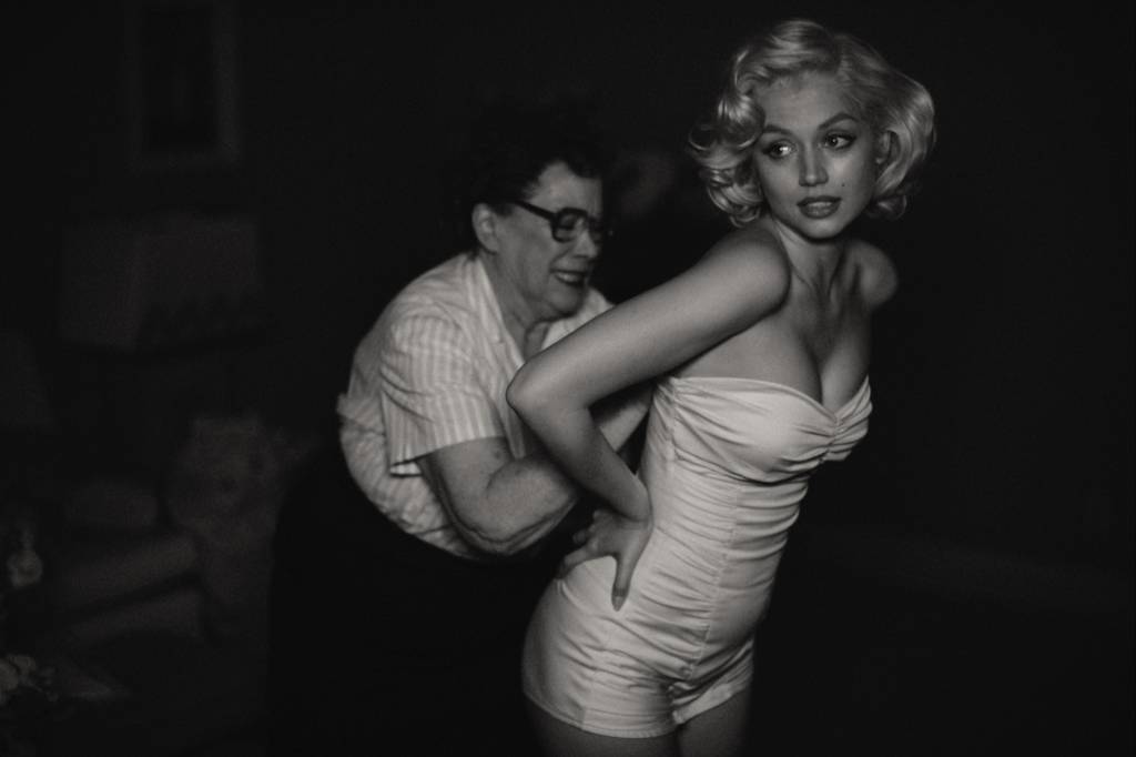 Blonde. Ana de Armas as Marilyn Monroe. Cr. Netflix © 2022 Ana de Armas como Marilyn Monroe no filme 'Blonde' -
