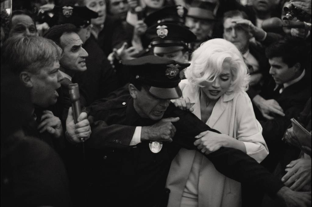 Blonde. Ana de Armas as Marilyn Monroe. Cr. Netflix © 2022 Ana de Armas como Marilyn Monroe no filme 'Blonde' -